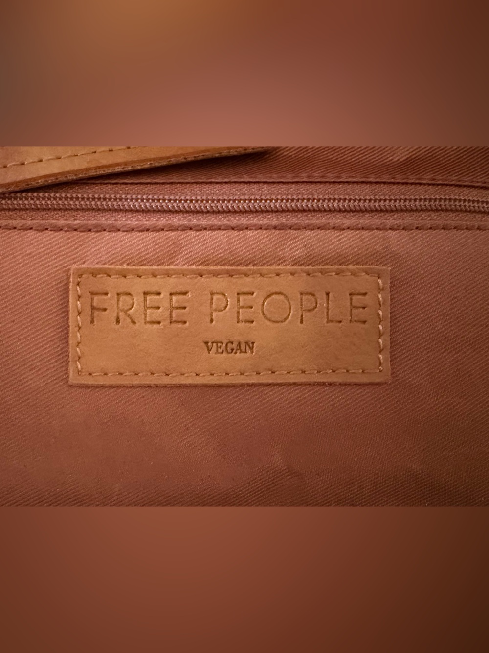 NWT Free People Cognac Brown Zip-Angle Wristlet - Picture 4 of 5